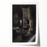 Gothic Wall Art: Dark Candlelit Still Life in Vintage Gothic Print