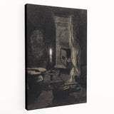 Gothic Wall Art: Dark Candlelit Still Life in Vintage Gothic Print