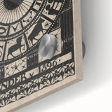 Gothic Wall Art: Dark Zodiac Wheel in Medieval Gothic Print Design