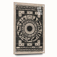 Gothic Wall Art: Dark Zodiac Wheel in Medieval Gothic Print Design