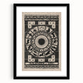 Gothic Wall Art: Dark Zodiac Wheel in Medieval Gothic Print Design