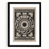 Gothic Wall Art: Dark Zodiac Wheel in Medieval Gothic Print Design