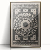Gothic Wall Art: Dark Zodiac Wheel in Medieval Gothic Print Design