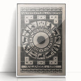 Gothic Wall Art: Dark Zodiac Wheel in Medieval Gothic Print Design