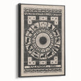 Gothic Wall Art: Dark Zodiac Wheel in Medieval Gothic Print Design