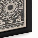 Gothic Wall Art: Dark Zodiac Wheel in Medieval Gothic Print Design