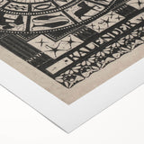 Gothic Wall Art: Dark Zodiac Wheel in Medieval Gothic Print Design