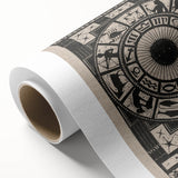 Gothic Wall Art: Dark Zodiac Wheel in Medieval Gothic Print Design