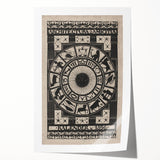 Gothic Wall Art: Dark Zodiac Wheel in Medieval Gothic Print Design