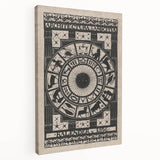 Gothic Wall Art: Dark Zodiac Wheel in Medieval Gothic Print Design