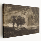 Dark Decor Style - Gothic Stormy Landscape Canvas for Gothic Wall Art