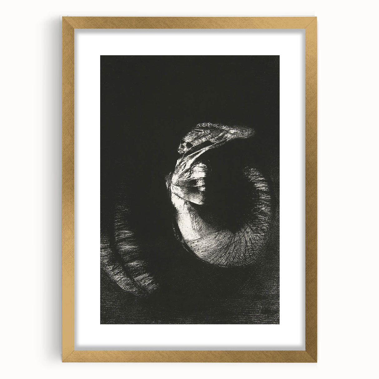 Gothic Wall Art: Dark Ram Skull in Vintage Gothic Print Design