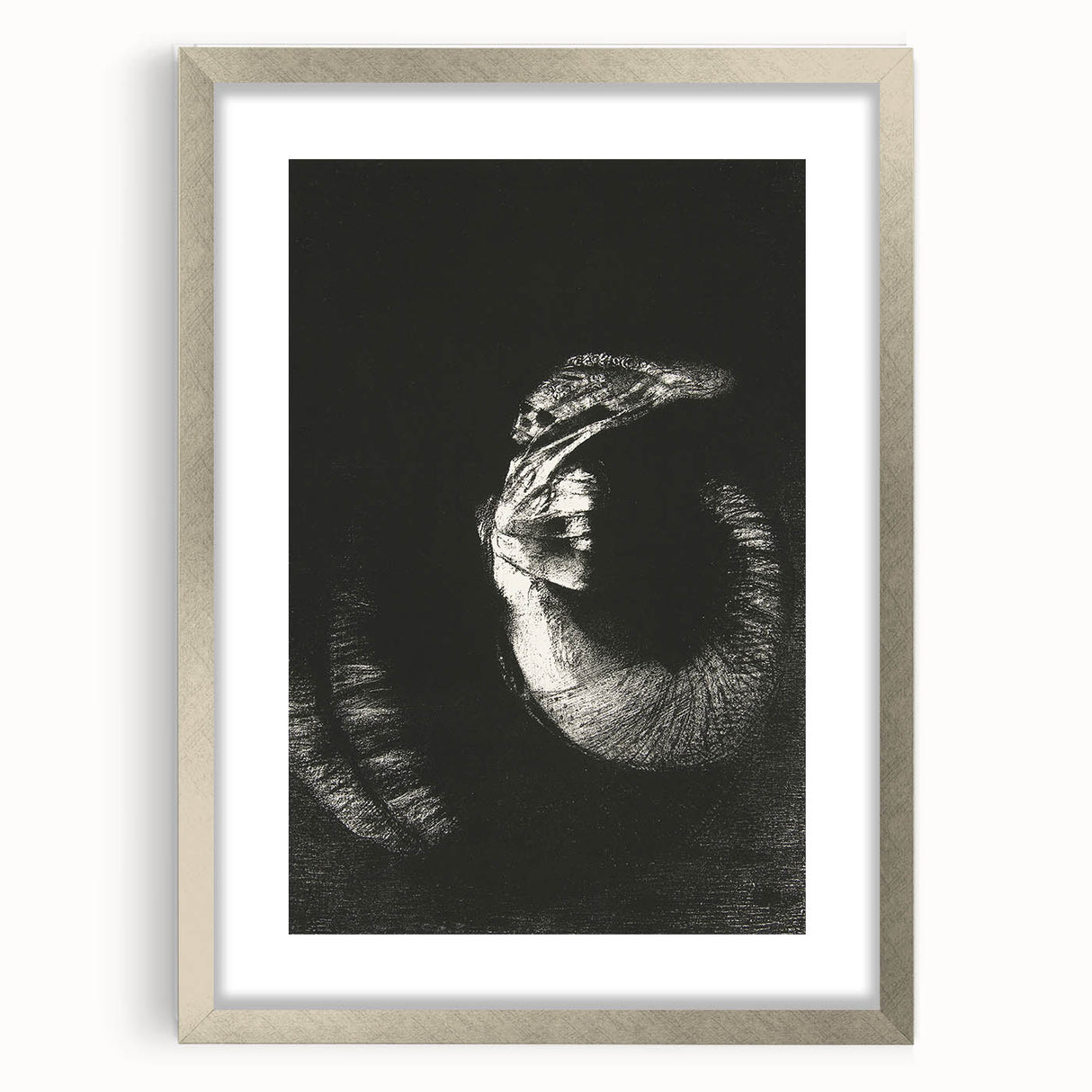 Gothic Wall Art: Dark Ram Skull in Vintage Gothic Print Design