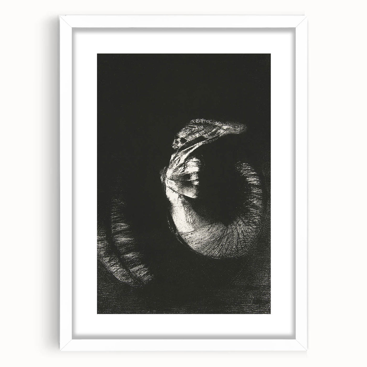 Gothic Wall Art: Dark Ram Skull in Vintage Gothic Print Design