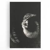 Gothic Wall Art: Dark Ram Skull in Vintage Gothic Print Design