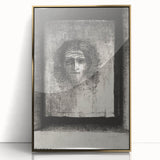 Gothic Wall Art: Mysterious Portrait in Shadowy Gothic Frame Design
