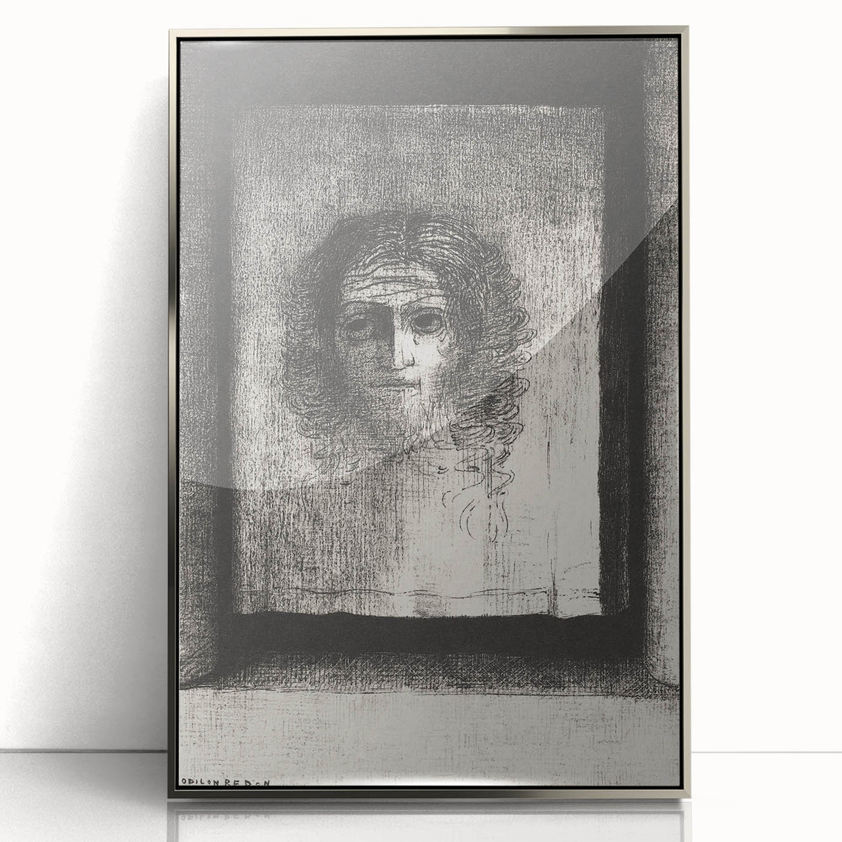 Gothic Wall Art: Mysterious Portrait in Shadowy Gothic Frame Design