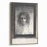 Gothic Wall Art: Mysterious Portrait in Shadowy Gothic Frame Design