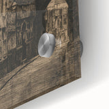 Gothic Wall Art: Medieval Street Scene in Vintage Architecture Print