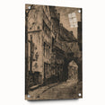 Gothic Wall Art: Medieval Street Scene in Vintage Architecture Print