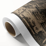 Gothic Wall Art: Medieval Street Scene in Vintage Architecture Print