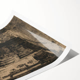 Gothic Wall Art: Medieval Street Scene in Vintage Architecture Print