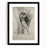 Gothic Wall Art: Dramatic Figure in Dark Sketch with Medieval Themes