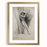 Gothic Wall Art: Dramatic Figure in Dark Sketch with Medieval Themes