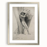Gothic Wall Art: Dramatic Figure in Dark Sketch with Medieval Themes