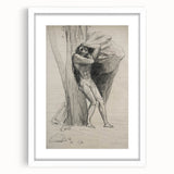 Gothic Wall Art: Dramatic Figure in Dark Sketch with Medieval Themes
