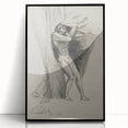 Gothic Wall Art: Dramatic Figure in Dark Sketch with Medieval Themes