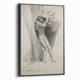 Gothic Wall Art: Dramatic Figure in Dark Sketch with Medieval Themes