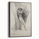 Gothic Wall Art: Dramatic Figure in Dark Sketch with Medieval Themes