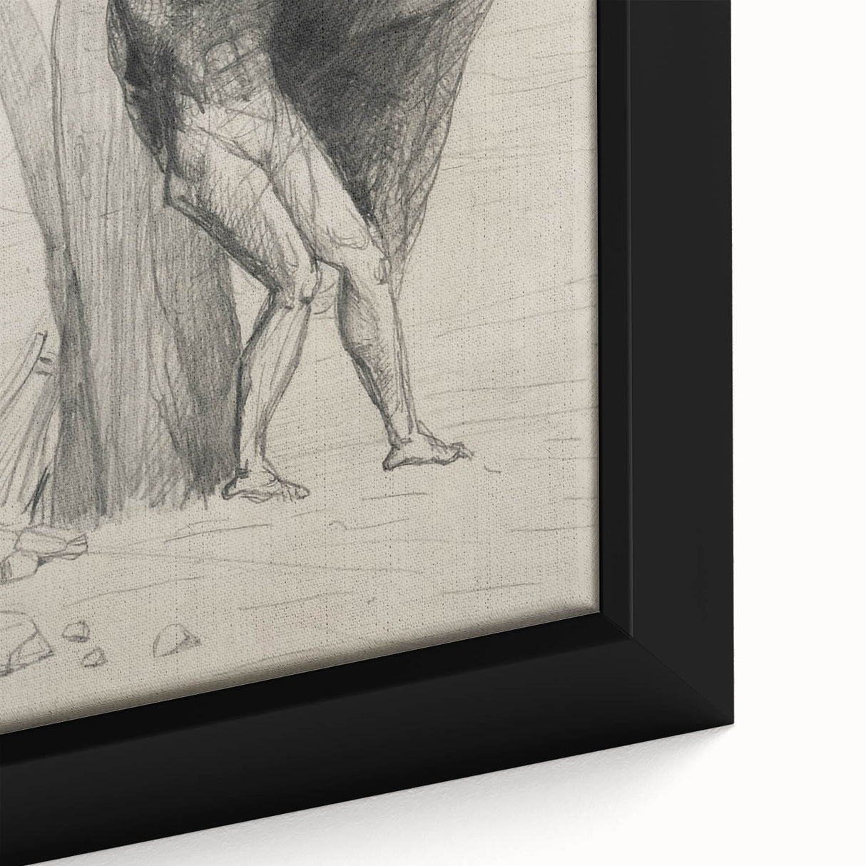 Gothic Wall Art: Dramatic Figure in Dark Sketch with Medieval Themes
