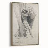 Gothic Wall Art: Dramatic Figure in Dark Sketch with Medieval Themes