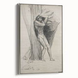 Gothic Wall Art: Dramatic Figure in Dark Sketch with Medieval Themes