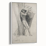 Gothic Wall Art: Dramatic Figure in Dark Sketch with Medieval Themes