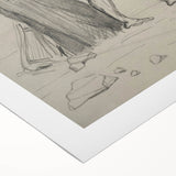 Gothic Wall Art: Dramatic Figure in Dark Sketch with Medieval Themes