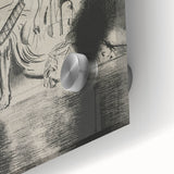 Gothic Wall Art: Mystical Veiled Figure in Vintage Gothic Sketch Design