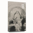 Gothic Wall Art: Mystical Veiled Figure in Vintage Gothic Sketch Design