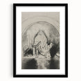 Gothic Wall Art: Mystical Veiled Figure in Vintage Gothic Sketch Design