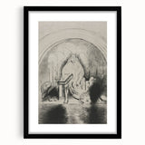 Gothic Wall Art: Mystical Veiled Figure in Vintage Gothic Sketch Design
