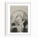 Gothic Wall Art: Mystical Veiled Figure in Vintage Gothic Sketch Design