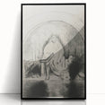 Gothic Wall Art: Mystical Veiled Figure in Vintage Gothic Sketch Design