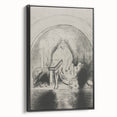 Gothic Wall Art: Mystical Veiled Figure in Vintage Gothic Sketch Design