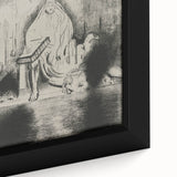Gothic Wall Art: Mystical Veiled Figure in Vintage Gothic Sketch Design