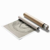 Gothic Wall Art: Mystical Veiled Figure in Vintage Gothic Sketch Design