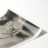 Gothic Wall Art: Mystical Veiled Figure in Vintage Gothic Sketch Design