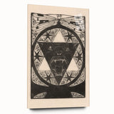 Gothic Wall Art: Fierce Panther with Geometric Symbols in Gothic Print