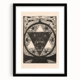 Gothic Wall Art: Fierce Panther with Geometric Symbols in Gothic Print
